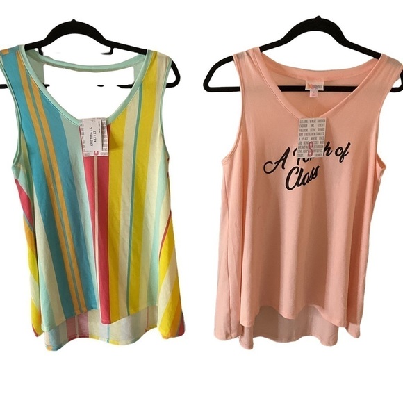 New Lularoe Kristina tank, small x 2 - Picture 1 of 9